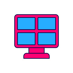 Filled outline Solar energy panel icon isolated on white background. Vector