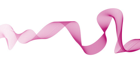 Rainbow wave on the white background. abstract vector pink colored sound wave lines.