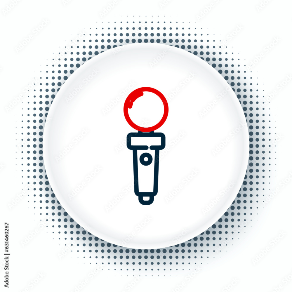 Poster line joystick for arcade machine icon isolated on white background. joystick gamepad. colorful outli