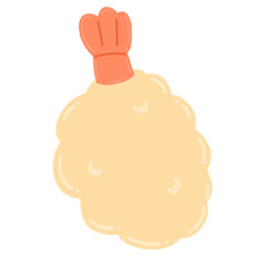 Tempura Fried Shrimp Cartoon illustration Japanese Food Japanese Sticker