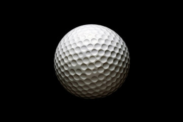 Golf ball isolated on black  background. Generative Ai