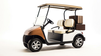 A Golf car, Golf car on isolated on white background. Generative Ai