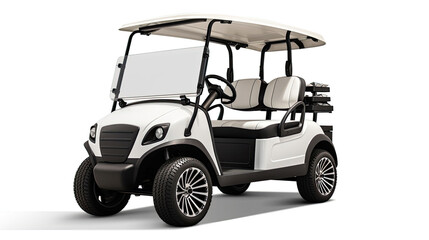 Fototapeta na wymiar A Golf car, Golf car on isolated on white background. Generative Ai