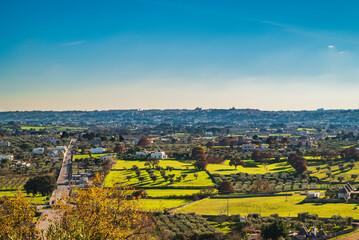 View from Locorotondo panoramic point towards Martina Franca