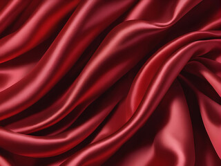 Obraz premium Red satin silk soft fluttering fabric background