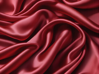 Red satin silk soft fluttering fabric background