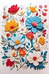 cute colored vector illustration flower pattern 