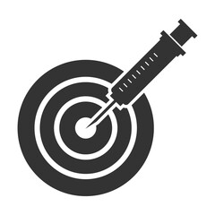 Vector illustration of injection target icon in dark color and transparent background(png).