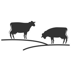 Vector illustration of cow yard icon in dark color and transparent background(png).