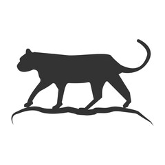 Vector illustration of cheetah icon in dark color and transparent background(png).