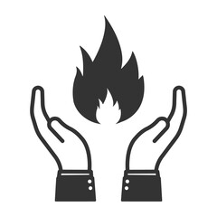 Vector illustration of guard the fire icon in dark color and transparent background(png).