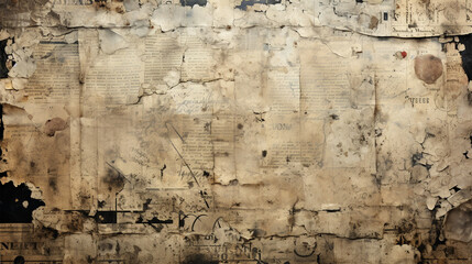 old newspaper grunge texture, worn wall