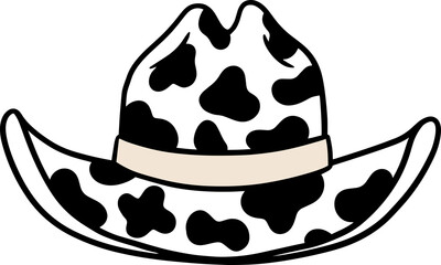 cowboy hat cow print isolated