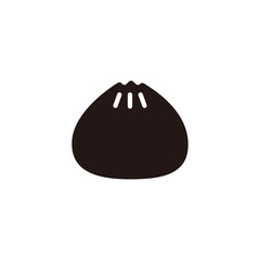 Steamed bread icon.Flat silhouette version.