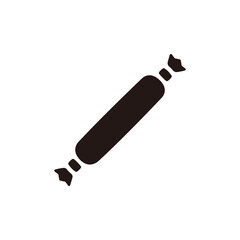 Fish sausage icon.Flat silhouette version.