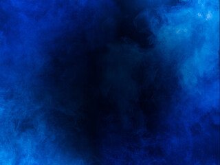 Fototapeta na wymiar Blue smoke in dark background. Blackhole Texture and desktop picture 