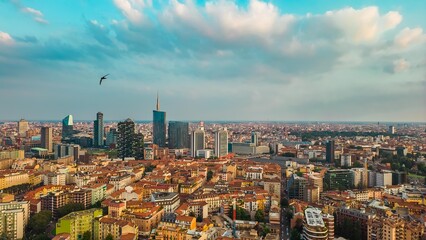 Obraz premium Milan aerial panorama.