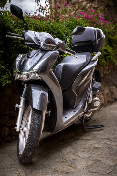 Verchromte scooter