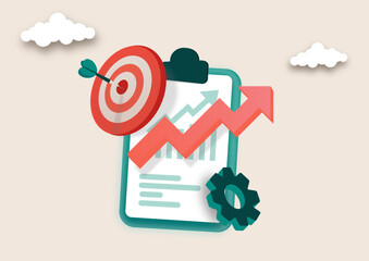 Business mentor helps to improve career, help and self development strategy flat style design business concept. vector illustration.	
