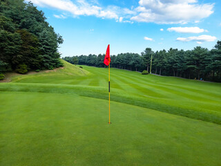 golf course and blue sky