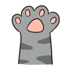 Gray cat hand