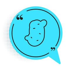 Black line Potato icon isolated on white background. Blue speech bubble symbol. Vector