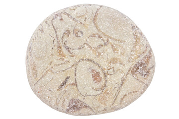 Top view of single gray pebble