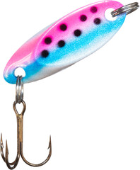 Colorful fishing lure with a treble hook