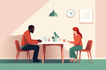 Illustration with study area of a university where studying male and female diversity students