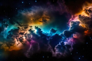 Obraz na płótnie Canvas Nebulae, cumulus, isolated cloud, colorful, dynamic, universe, Ultra High Definition, Cinematic Quality, Highly Decorated, Intricate Details, Ultra Realistic, Bright Vivid Colours, Generative AI