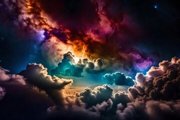 Nebulae, cumulus, isolated cloud, colorful, dynamic, universe, Ultra High Definition, Cinematic Quality, Highly Decorated, Intricate Details, Ultra Realistic, Bright Vivid Colours, Generative AI