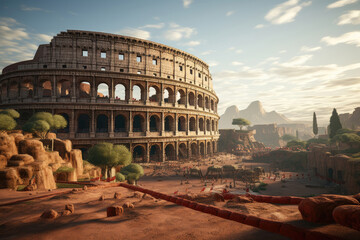 Fototapeta premium Roman colosseum illustration