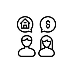 House Negotiation icon in vector. Illustration