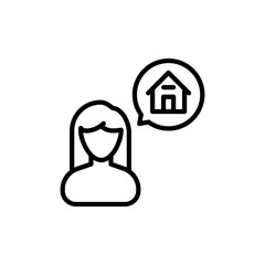 Dream House icon in vector. Illustration