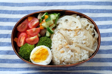  Japanese Lunch box on the table cloth