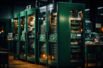 A shot of a server farm's disaster recovery plan in action, showcasing the redundant systems and backup infrastructure used to ensure business continuity in case of unforeseen events | ACTORS: None |