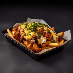 chicken with masala cheese loaded fries 
