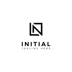 Logo design letters L and N. Square shape. Vector template