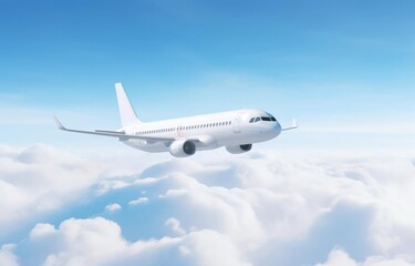 Naklejka premium Passenger plane flying in the clouds