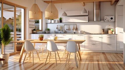 Modern scandinavian dining room AI-generated