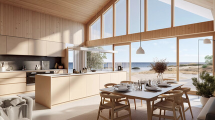 Modern scandinavian dining room AI-generated