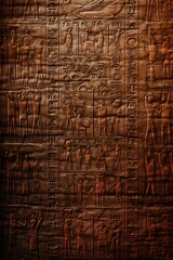 Ancient Egyptian hieroglyphs carved in granite wall, vintage texture background