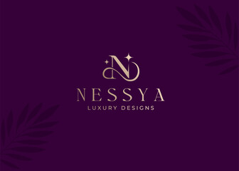 Fototapeta na wymiar Luxury Minimalist Letter N Logo design vector