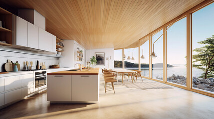 Modern scandinavian dining room AI-generated