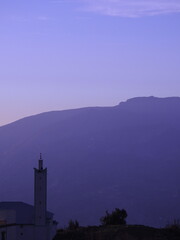 A panoramic view of the mountains from the home in Chefchaouen city, Morocco