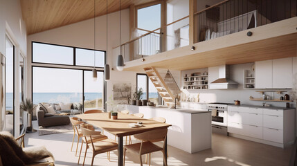 Modern scandinavian dining room AI-generated