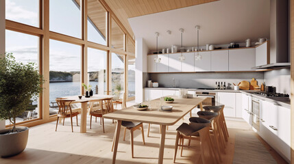 Modern scandinavian dining room AI-generated