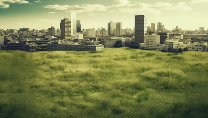 Fototapeta premium cityscape, skyscrapers and nature beauty