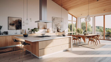 Modern scandinavian dining room AI-generated