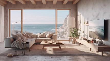 Modern scandinavian living room AI-generated